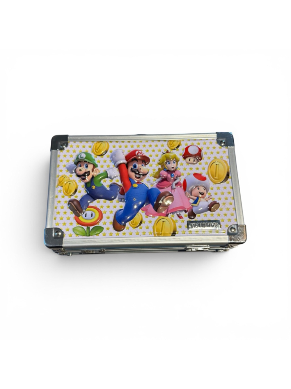 Nintendo Super Mario Bros. Video Game Case Blue Silver